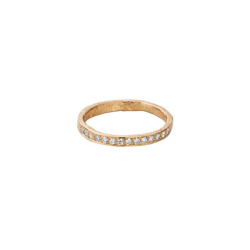Gold Pavé Set Diamond Mini Posey Ring