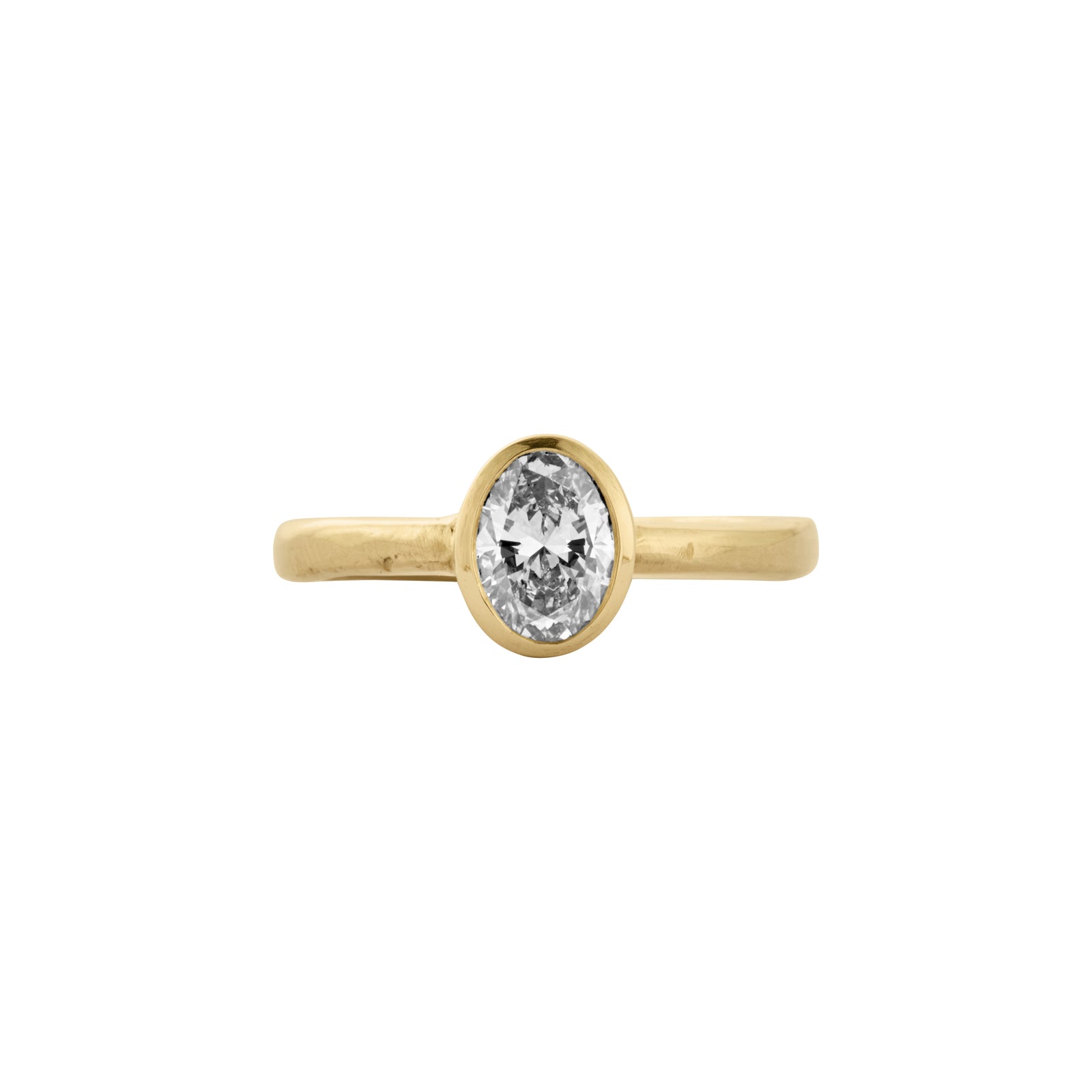 'The Story' 9ct Gold Oval 1ct Natural Diamond Bezel Engagement Ring