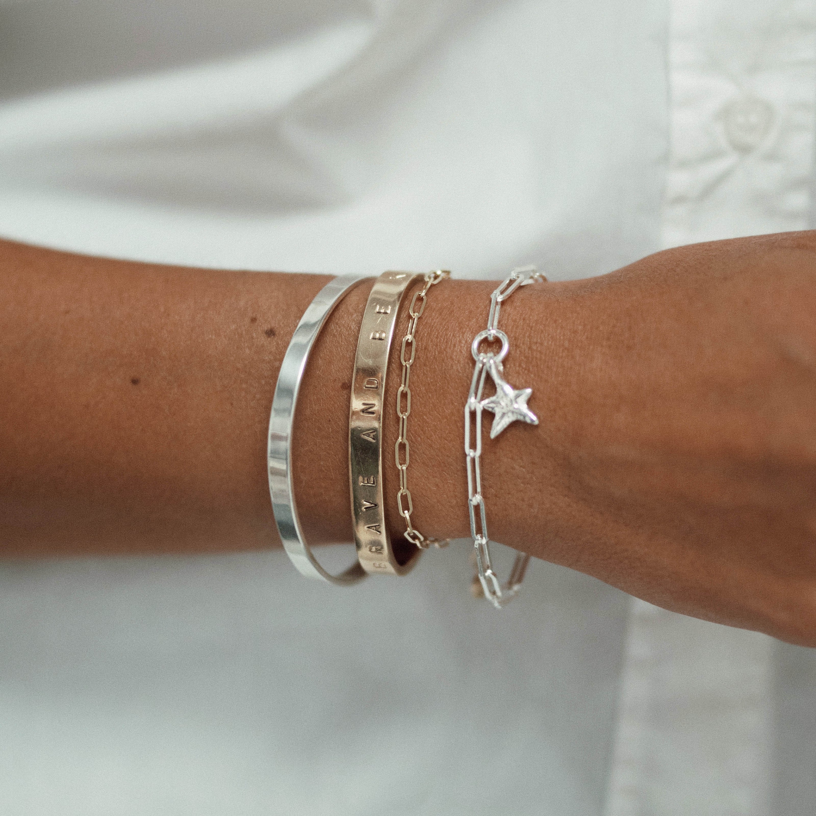 Silver Mini Star Trace Chain Bracelet