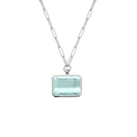 AALIYAH Silver Aquamarine Sylt Chain Necklace