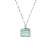 AALIYAH Silver Aquamarine Sylt Chain Necklace