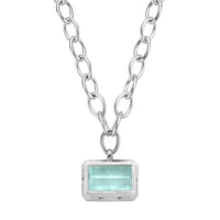 AALIYAH Silver Aquamarine Sylt Chain Necklace