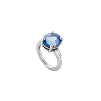 AARYA White Gold Blue Sapphire & Diamond Ring