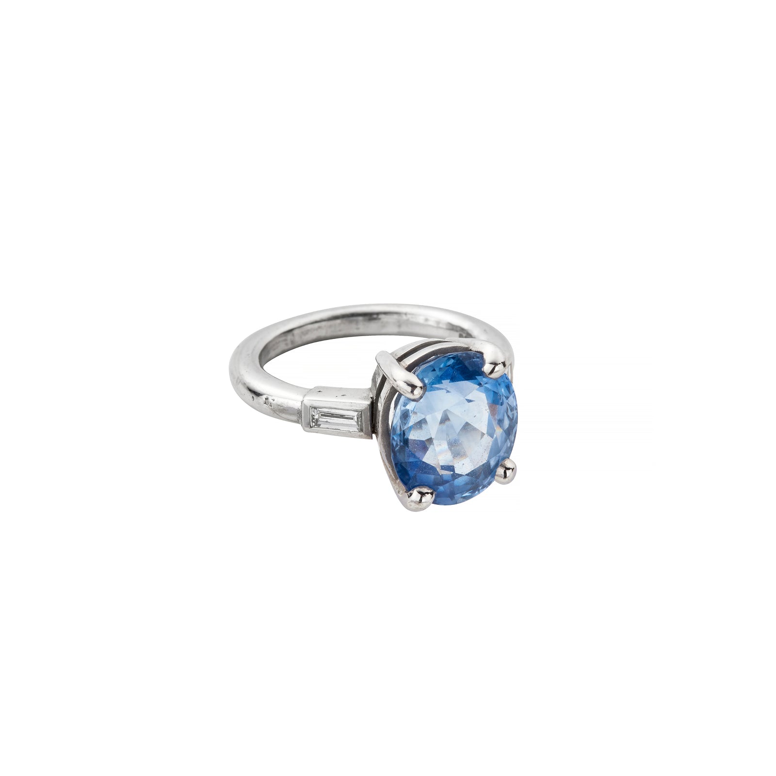 AARYA White Gold Blue Sapphire & Diamond Ring