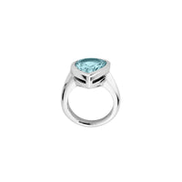 ALDA White Gold Pear Aquamarine Ring