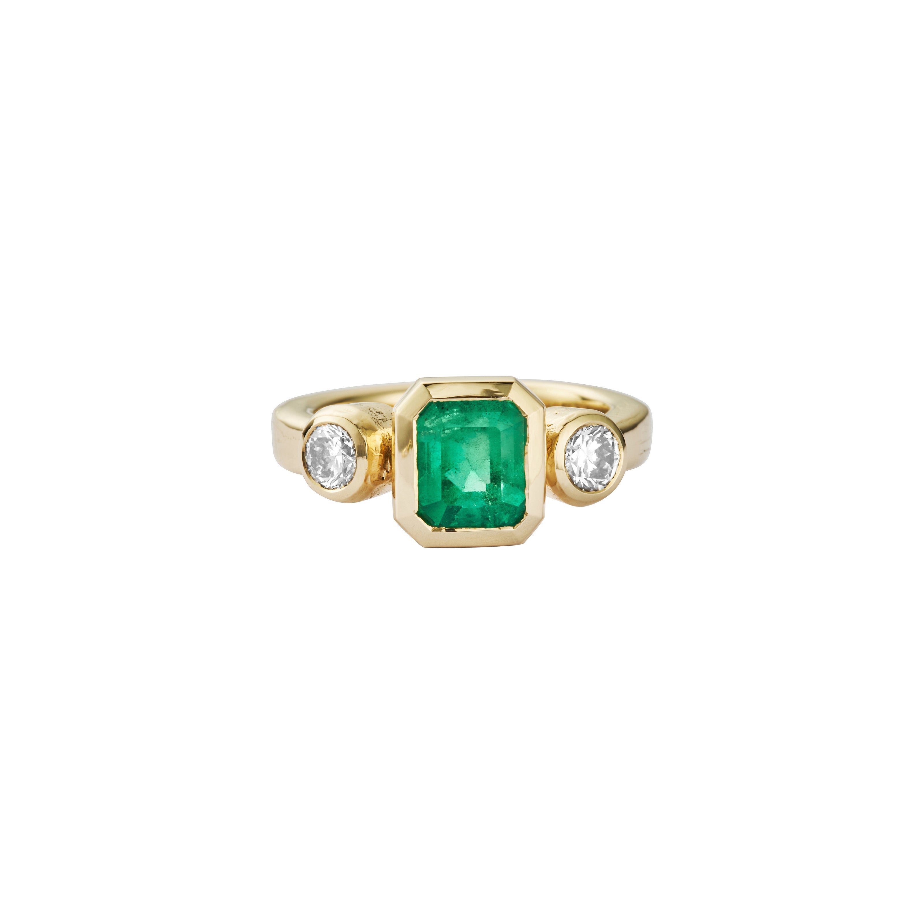 ALLENA Gold Emerald & Diamond Ring