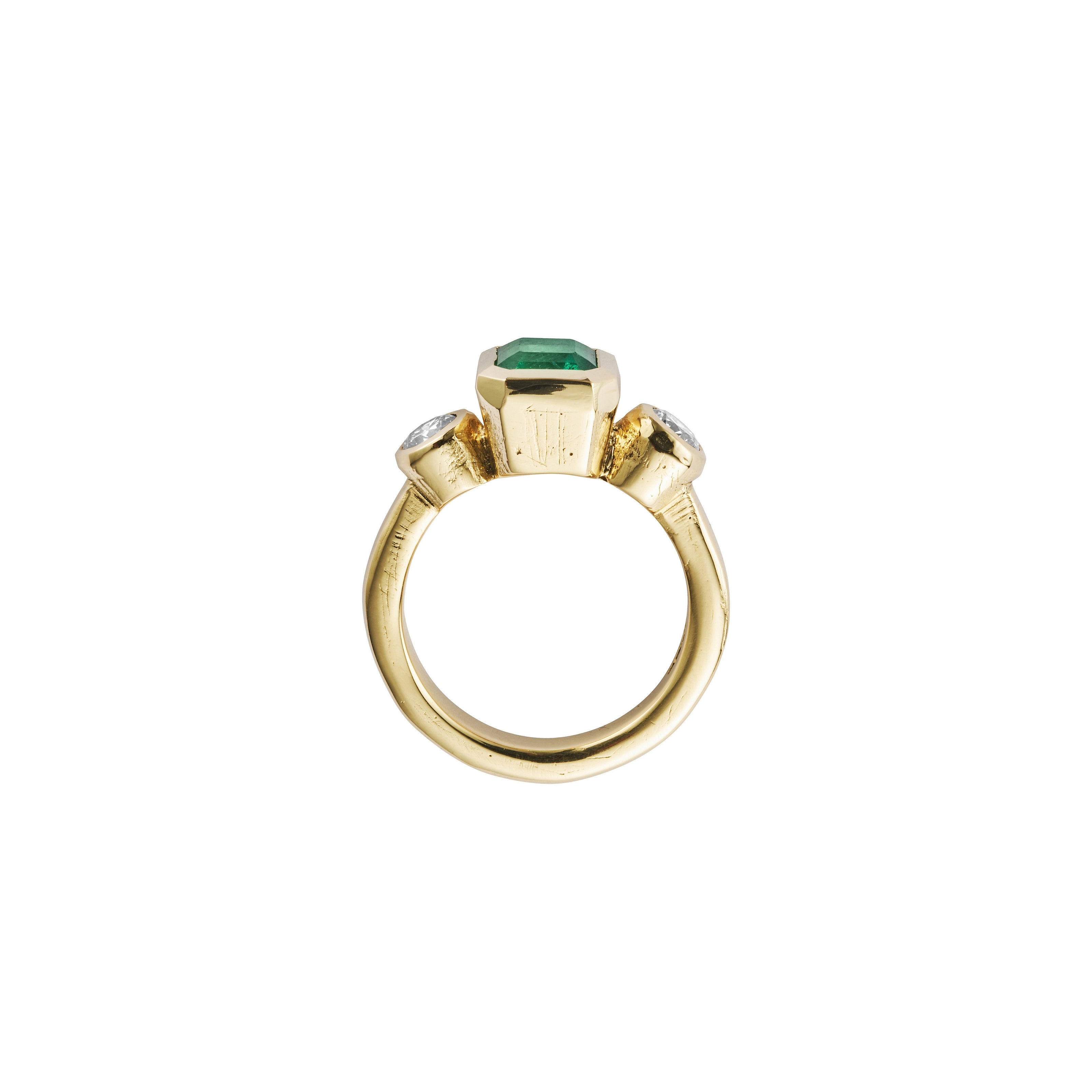 ALLENA Gold Emerald & Diamond Ring