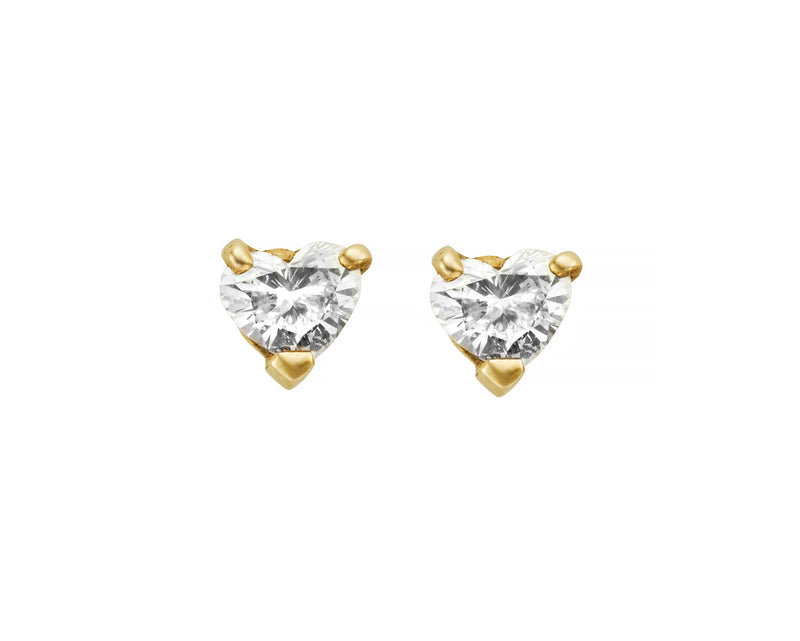 AMARE Gold Diamond Heart Studs