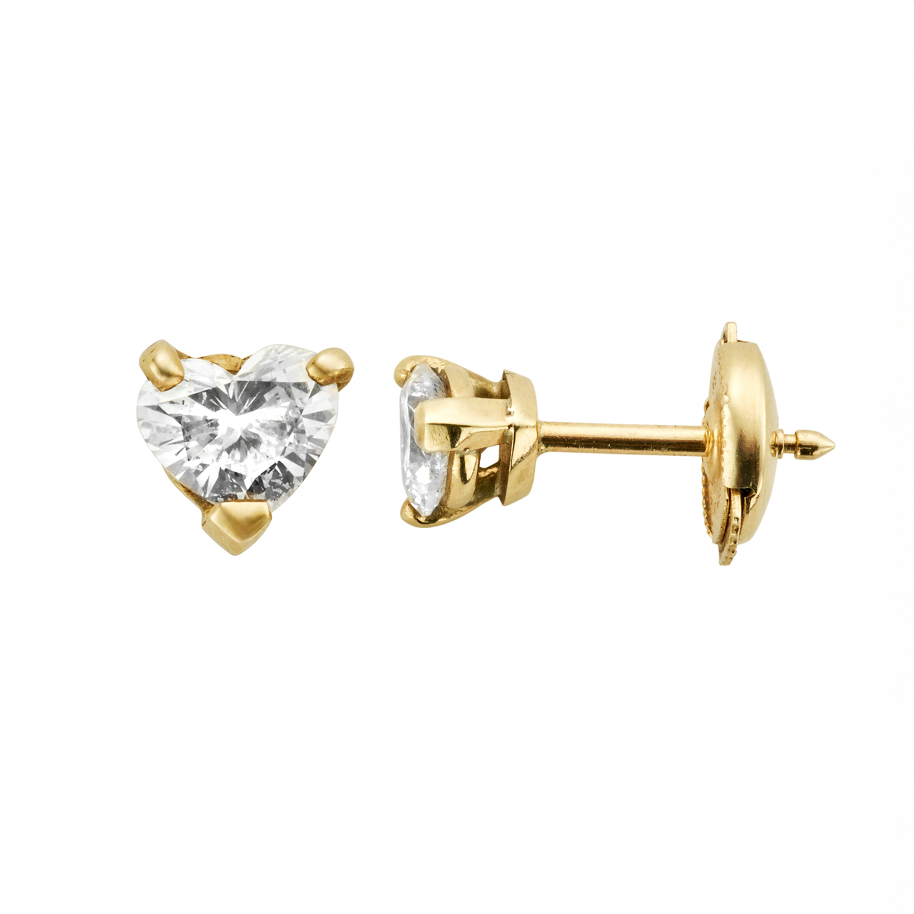 AMARE Gold Diamond Heart Studs