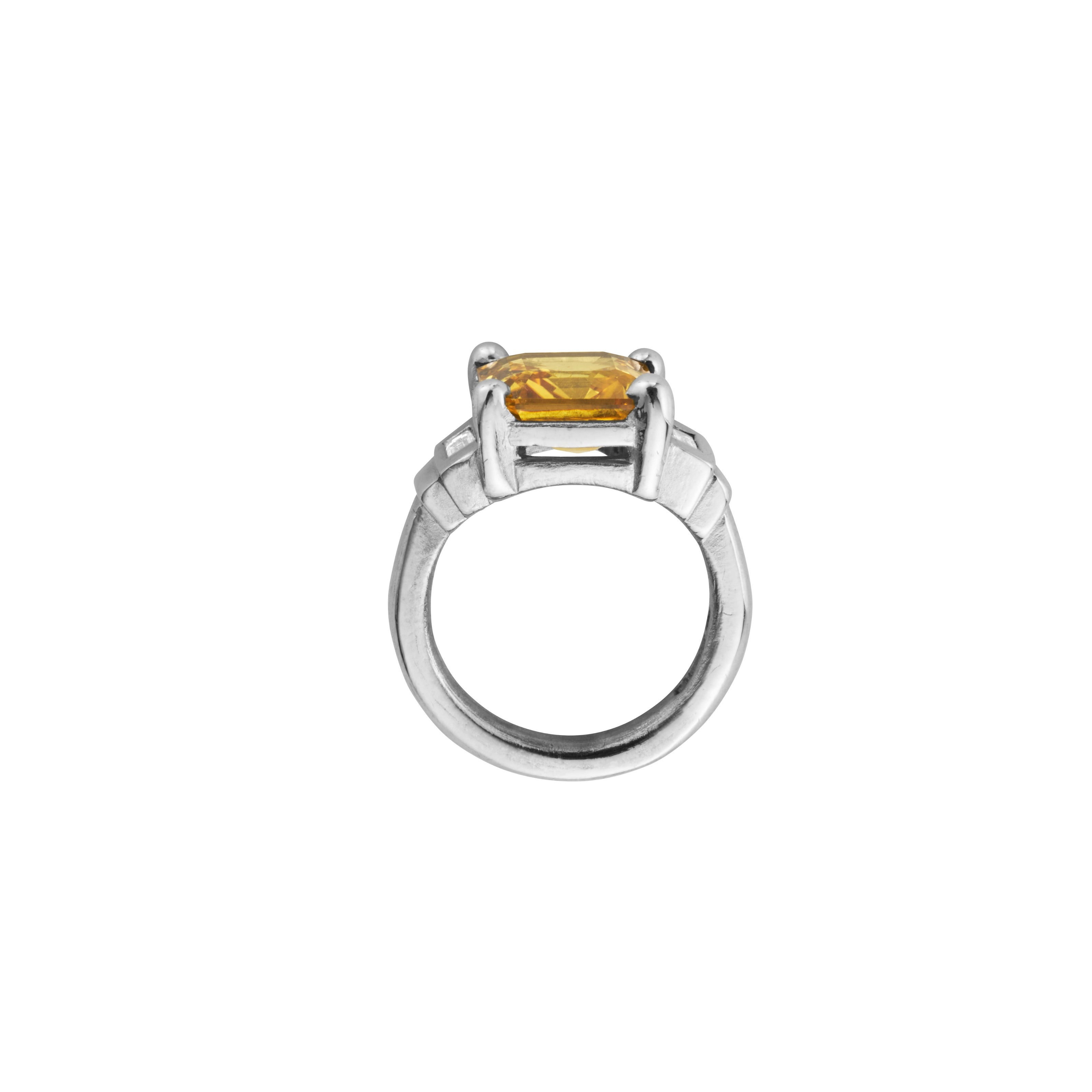 ANATOLE White Gold Yellow Sapphire & Diamond Ring