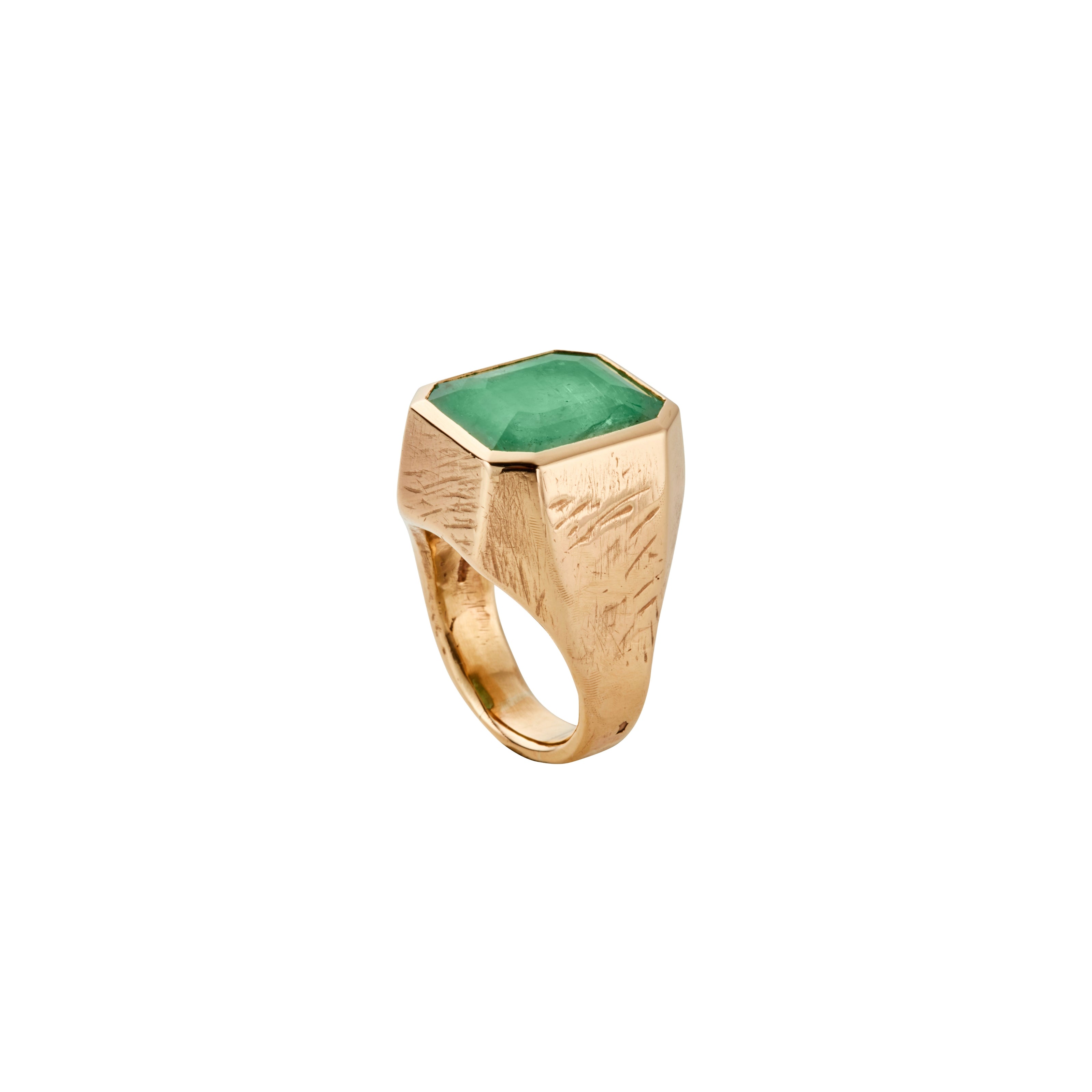 AUGUST Gold Emerald Ring
