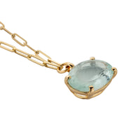 AUKAI Gold Aquamarine Claw Trace Chain Necklace