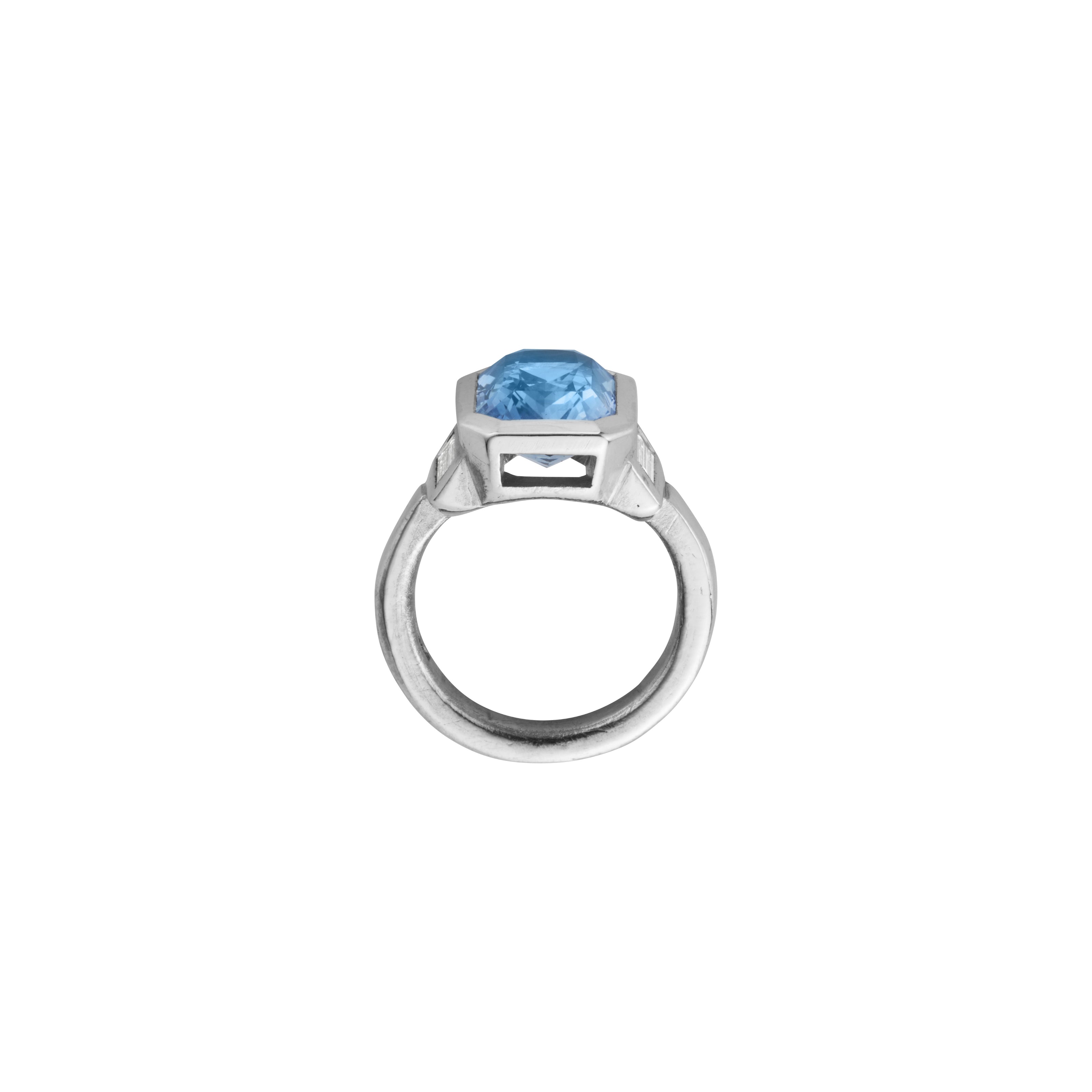 AURA White Gold Sapphire & Diamond Ring