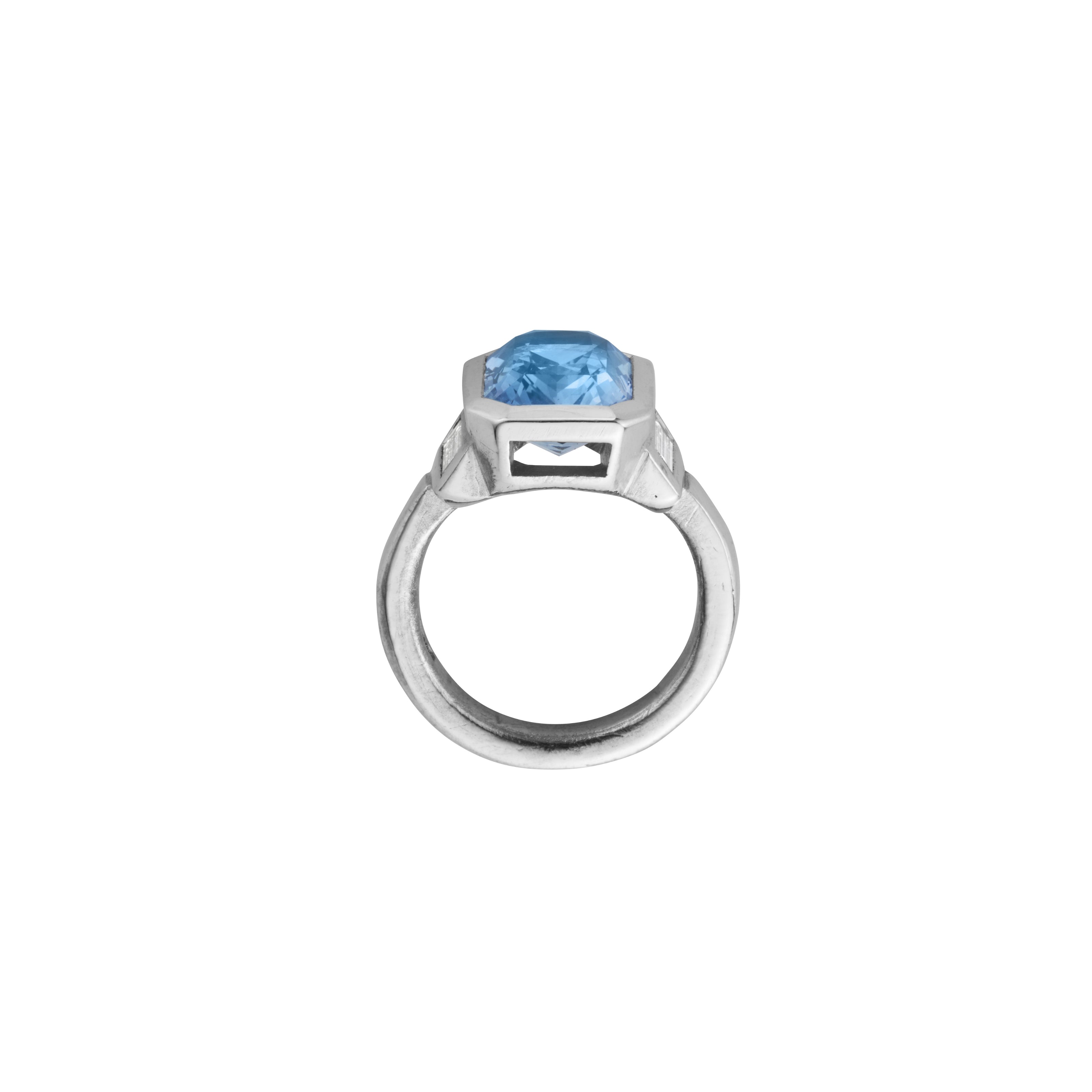 AURA White Gold Sapphire & Diamond Ring