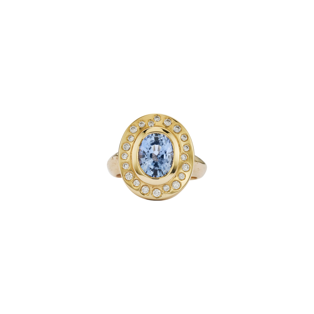 AZURAE Gold Blue Sapphire & Diamond Ring