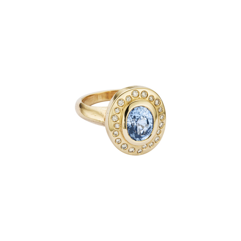 AZURAE Gold Blue Sapphire & Diamond Ring