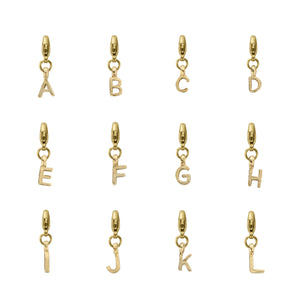 Gold Mini Alphabet Lobster Charm