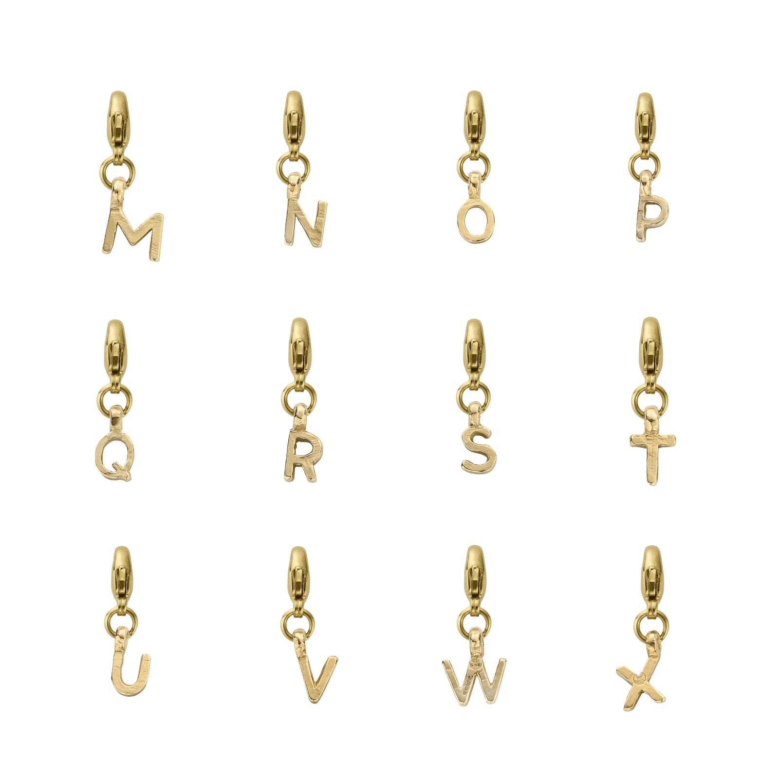 Gold Mini Alphabet Lobster Charm