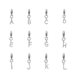 Silver Mini Alphabet Lobster Charm