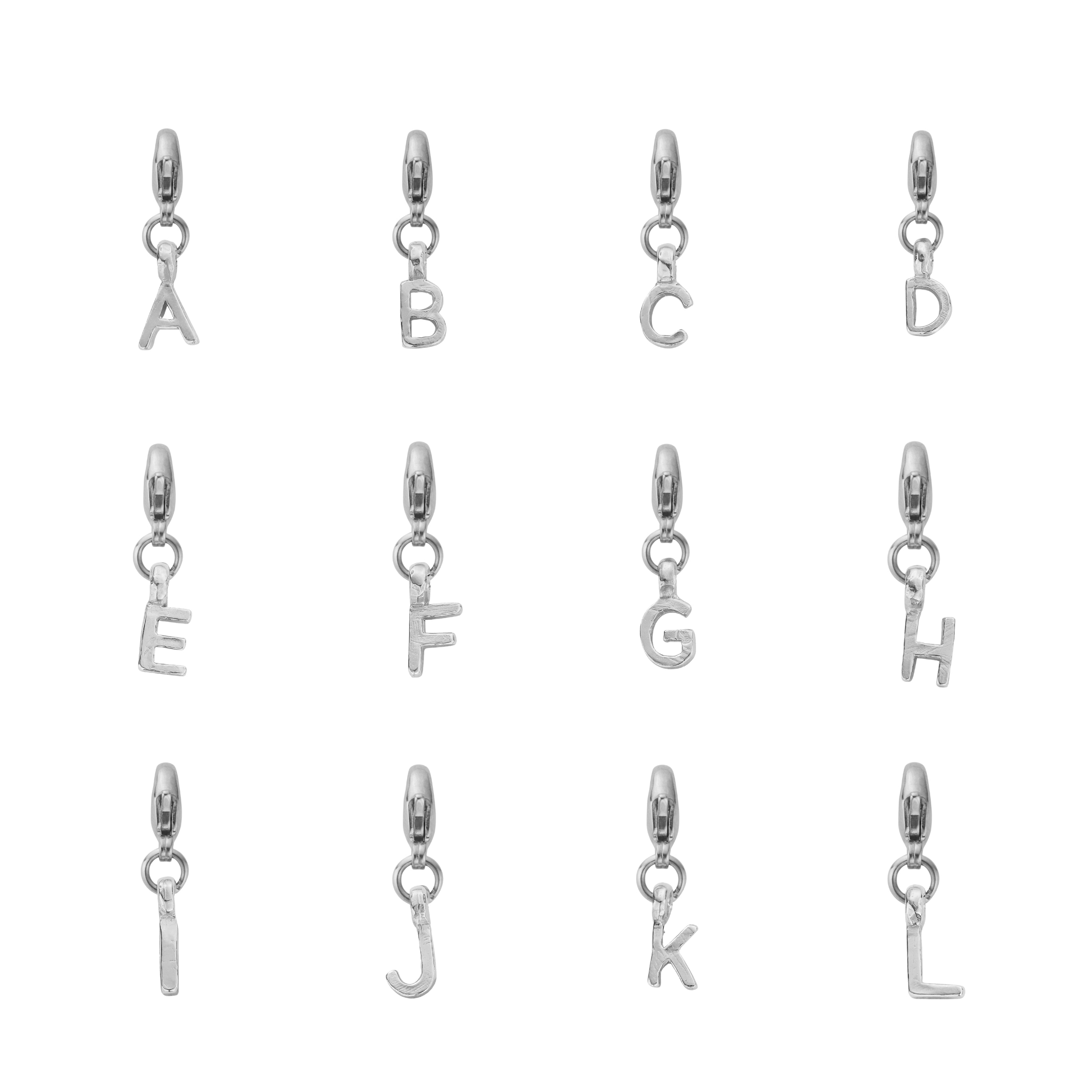 Silver Mini Alphabet Lobster Charm