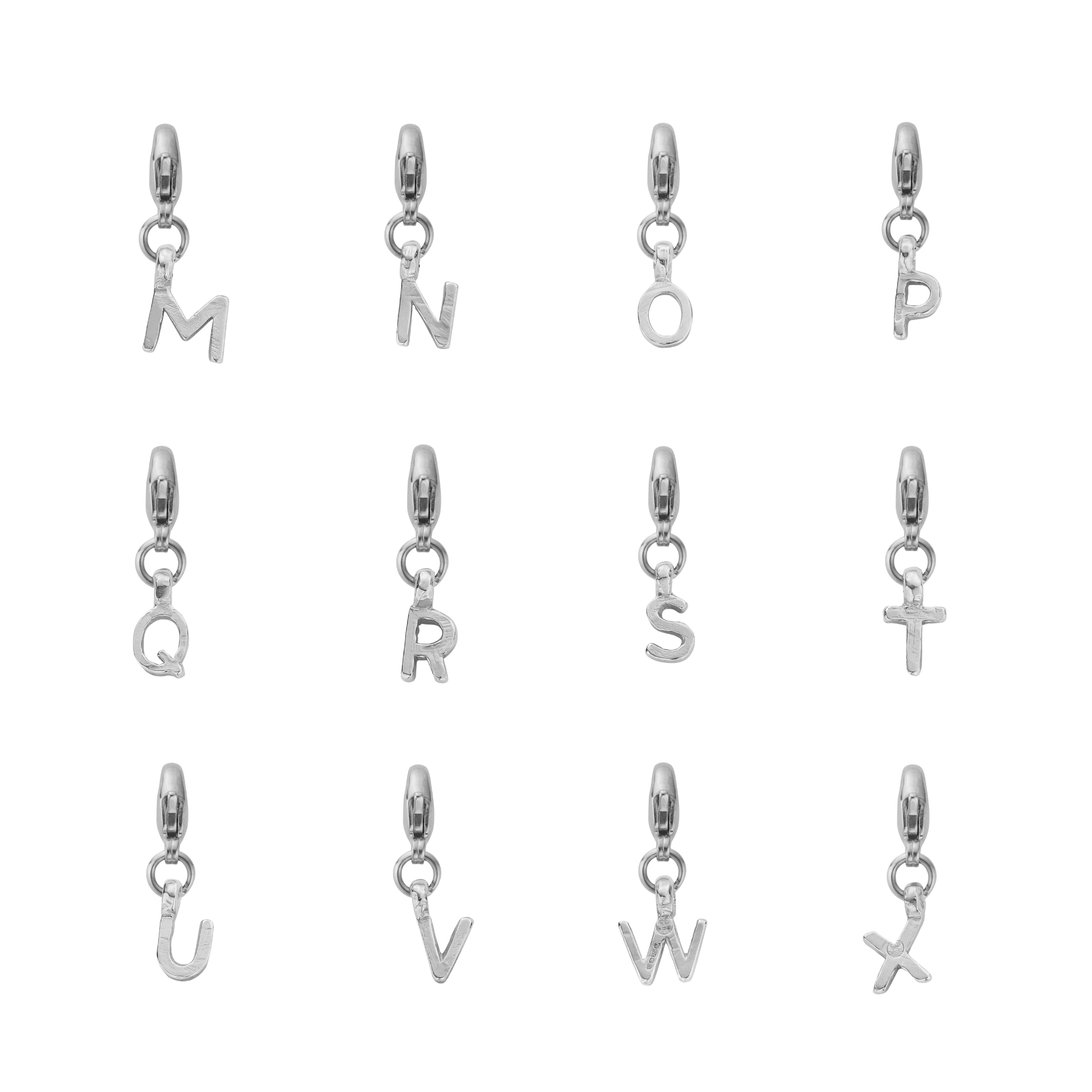 Silver Mini Alphabet Lobster Charm