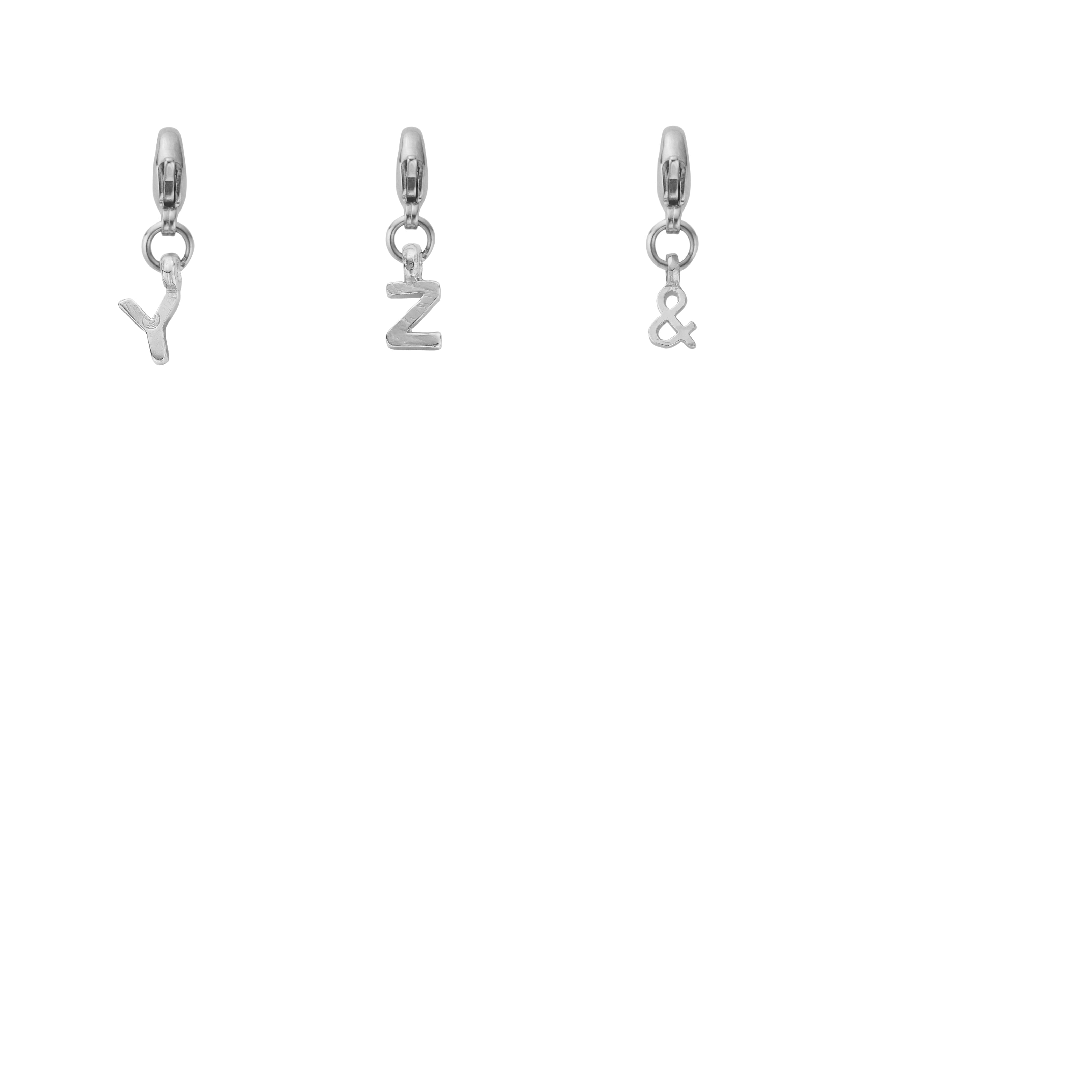 Silver Mini Alphabet Lobster Charm