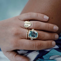 MARITA Gold Blue Topaz & Diamond Ring