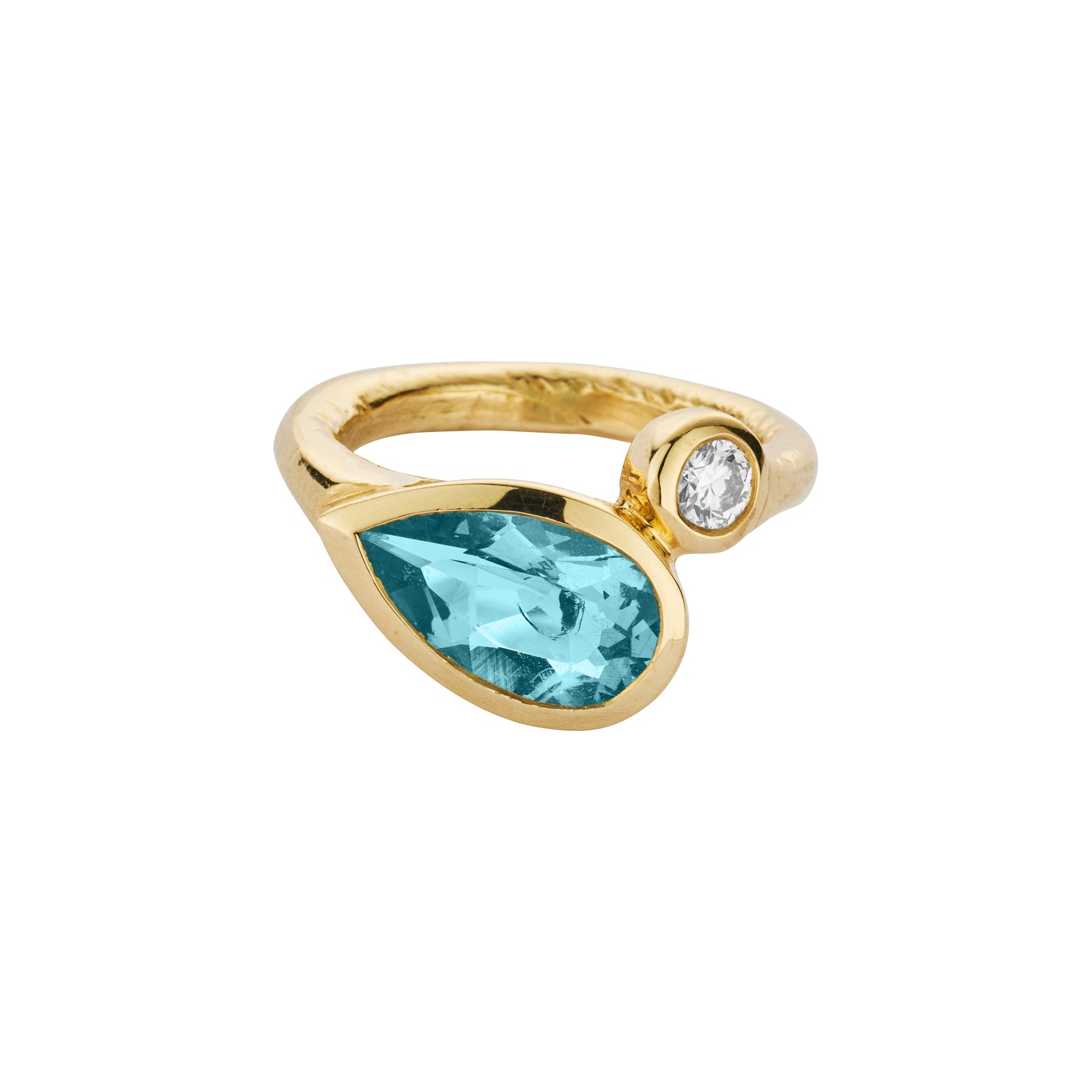 LIVIE Gold Aquamarine & Diamond Ring