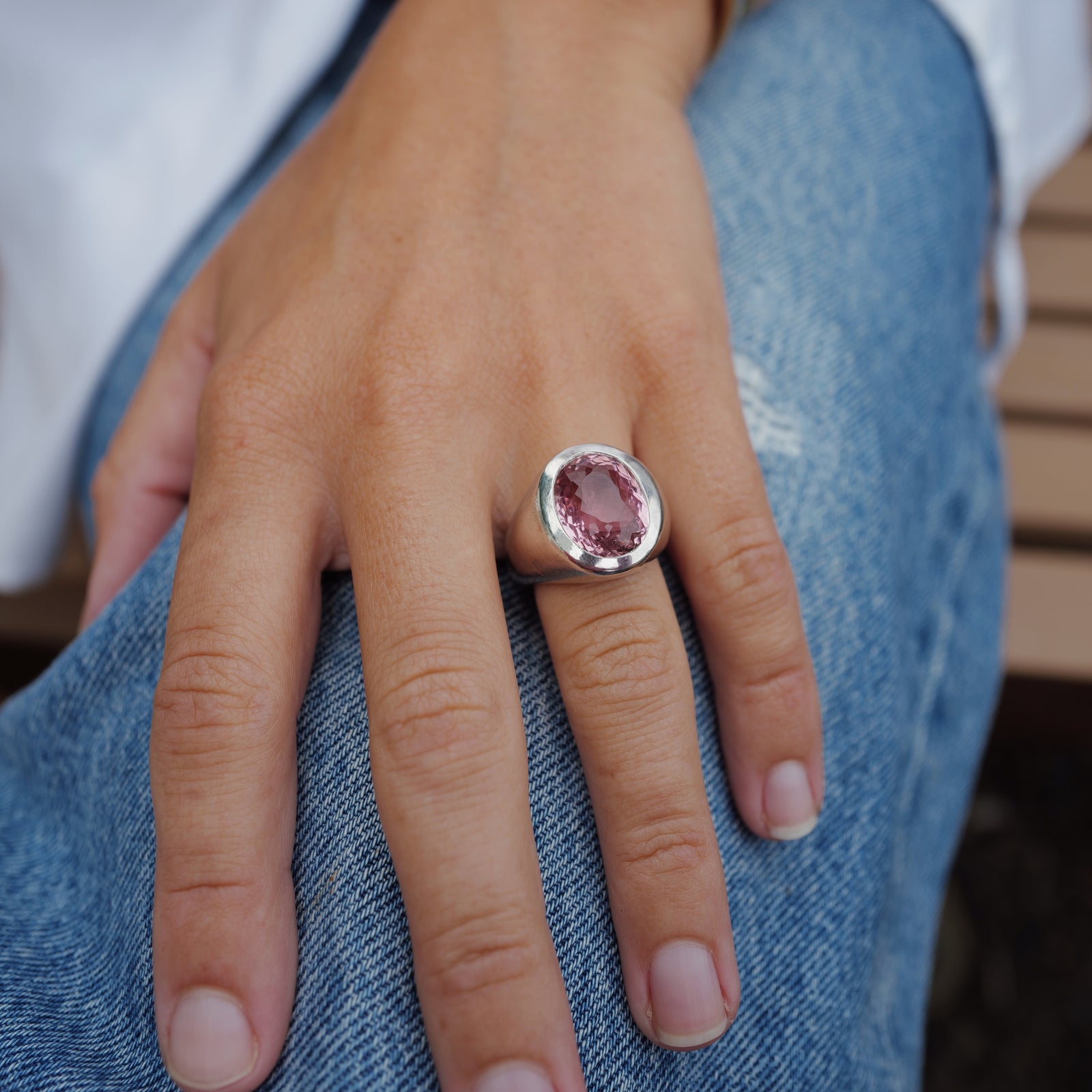 BEAU Silver Pink Tourmaline Ring