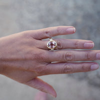 BELLE Gold Pink Tourmaline & Diamond Ring