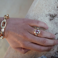 BELLE Gold Pink Tourmaline & Diamond Ring