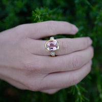 BELLE Gold Pink Tourmaline & Diamond Ring