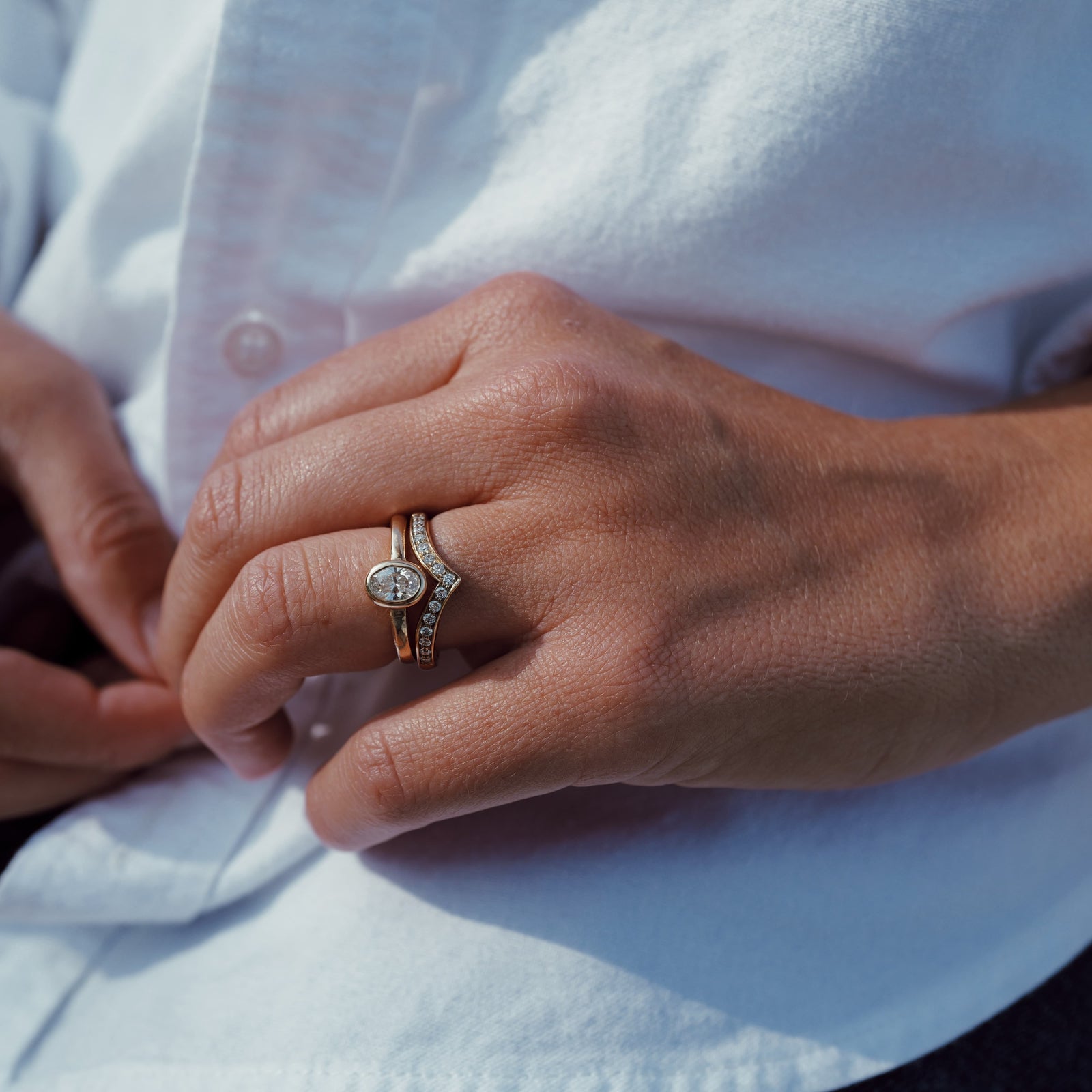 18ct Gold Wishbone Wedding Band