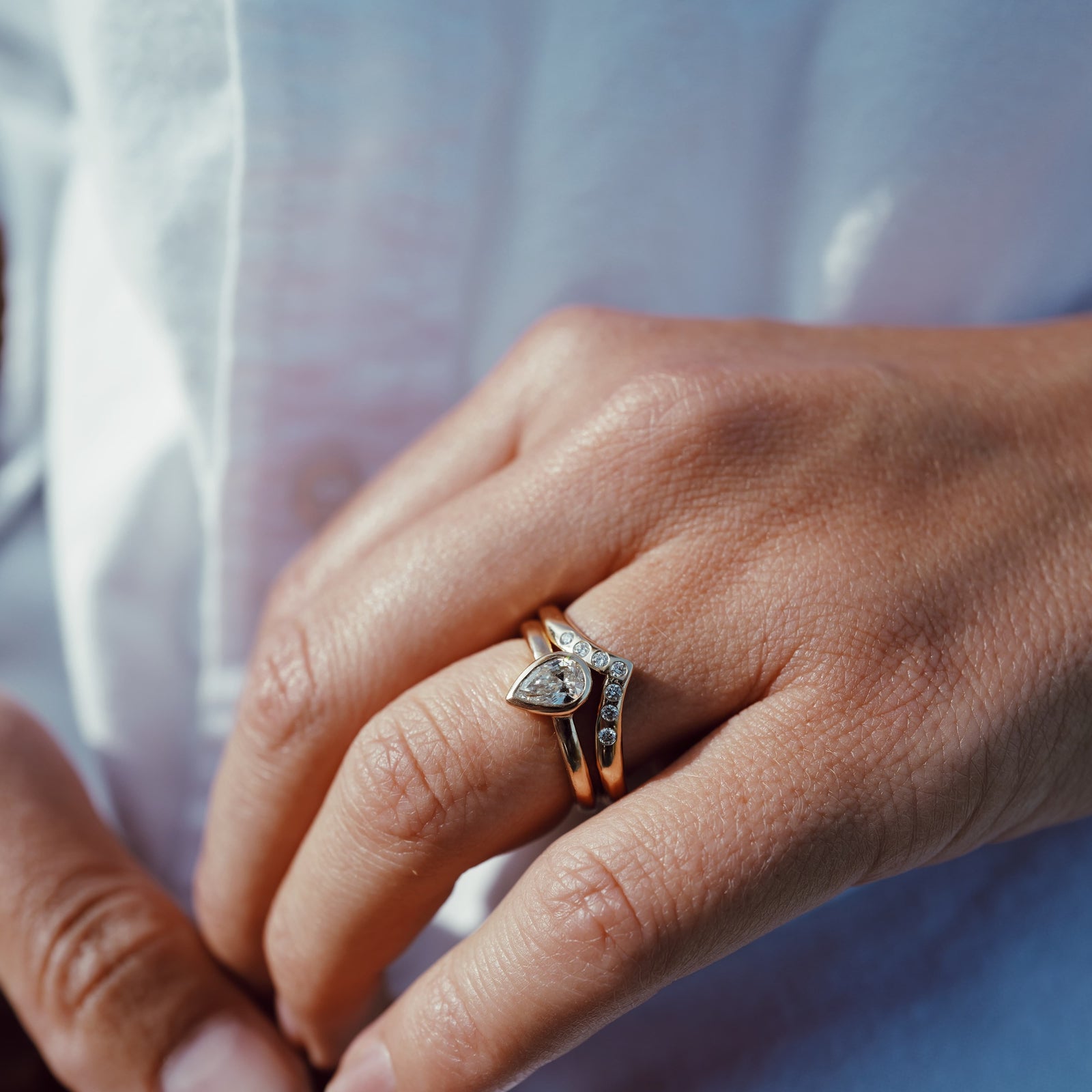 18ct Gold Wishbone Wedding Band