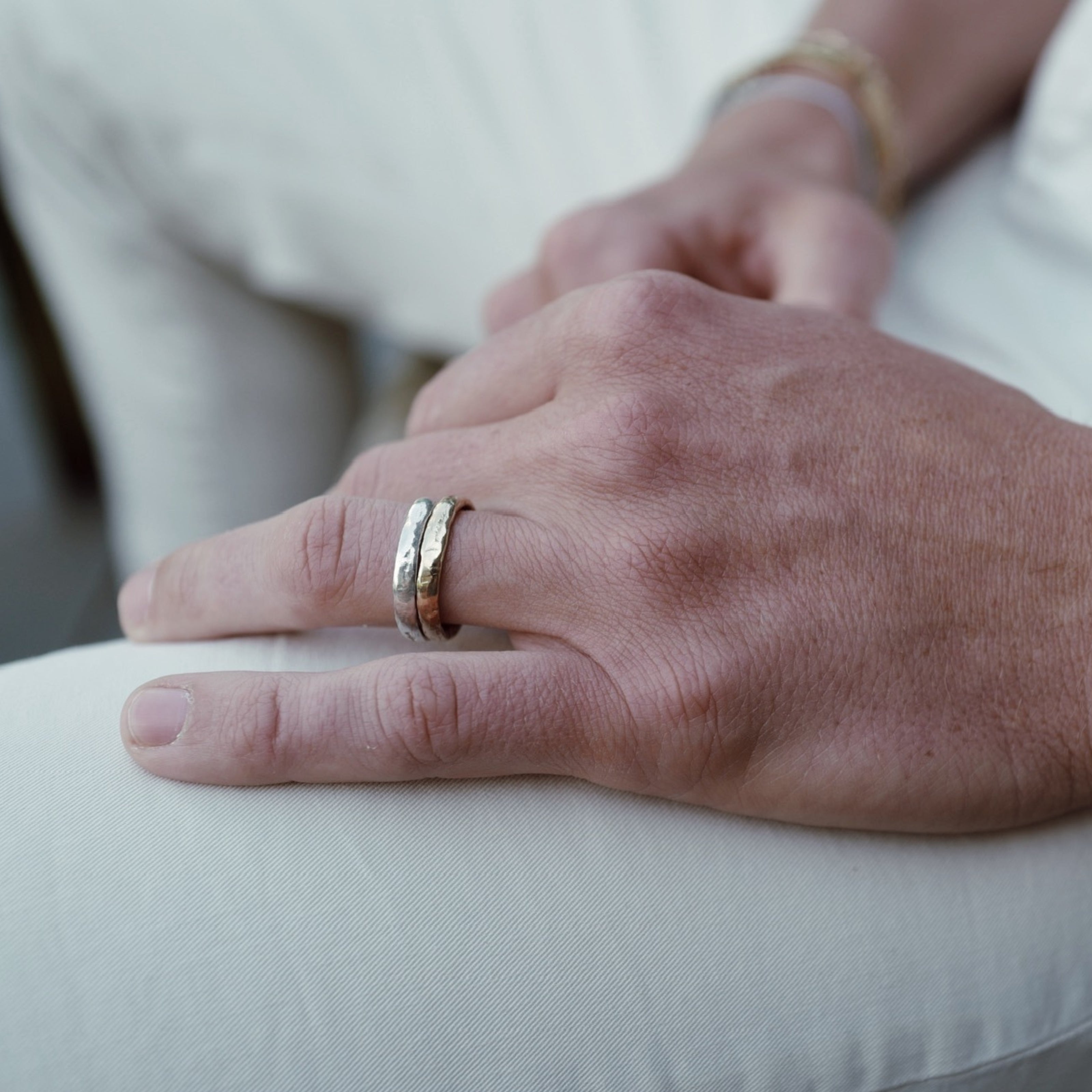 Men's Platinum Mini Posey Ring