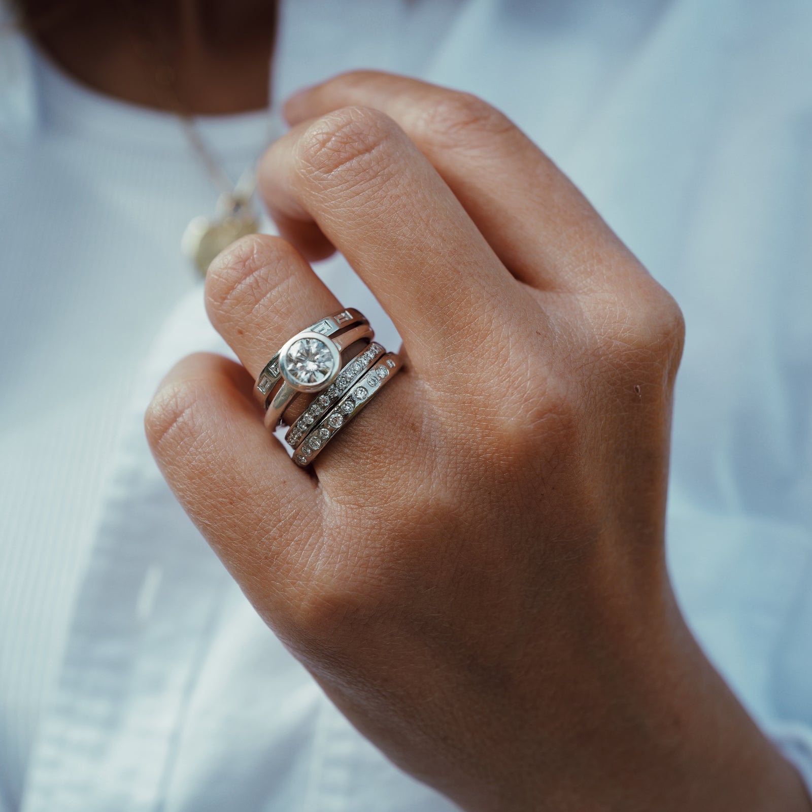 Ladies' Silver Mini Posey Ring