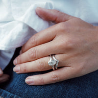 9ct White Gold Wishbone Wedding Band