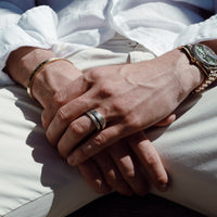 Men's 9ct White Gold Midi Posey Ring