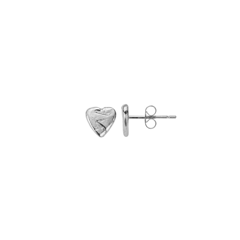 Silver Baby Heart Stud Earrings
