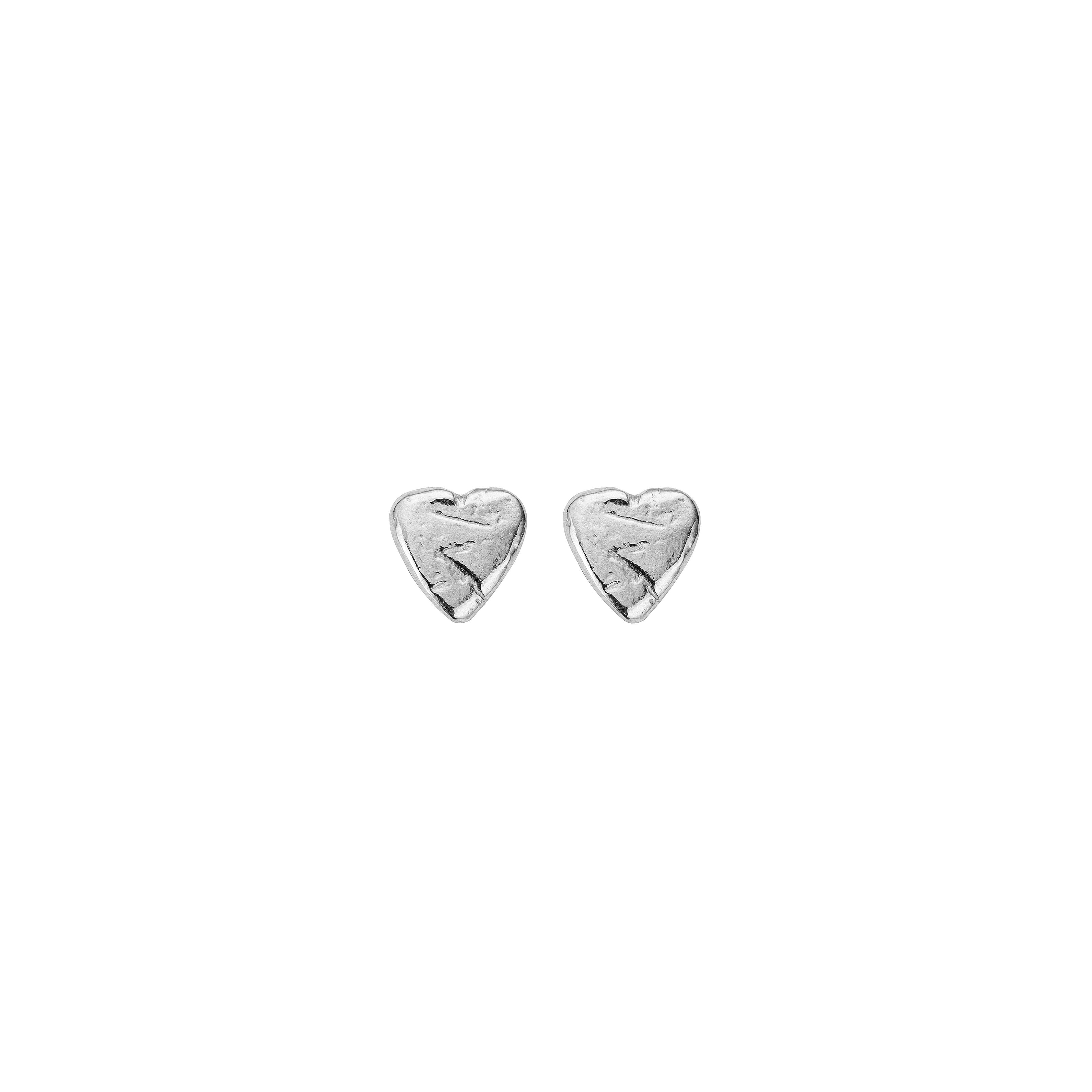 Silver Baby Heart Stud Earrings