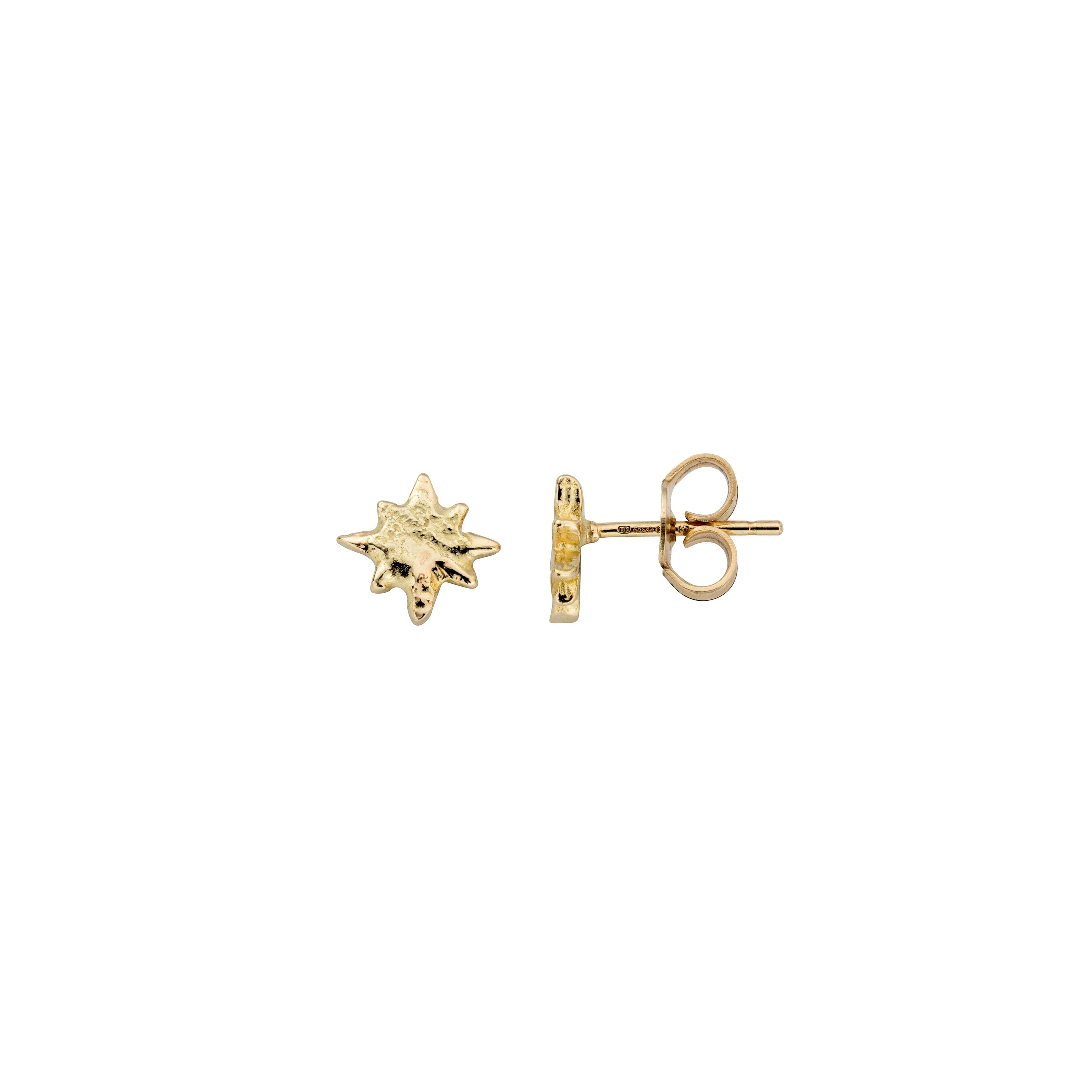 Gold Baby North Star Stud Earrings
