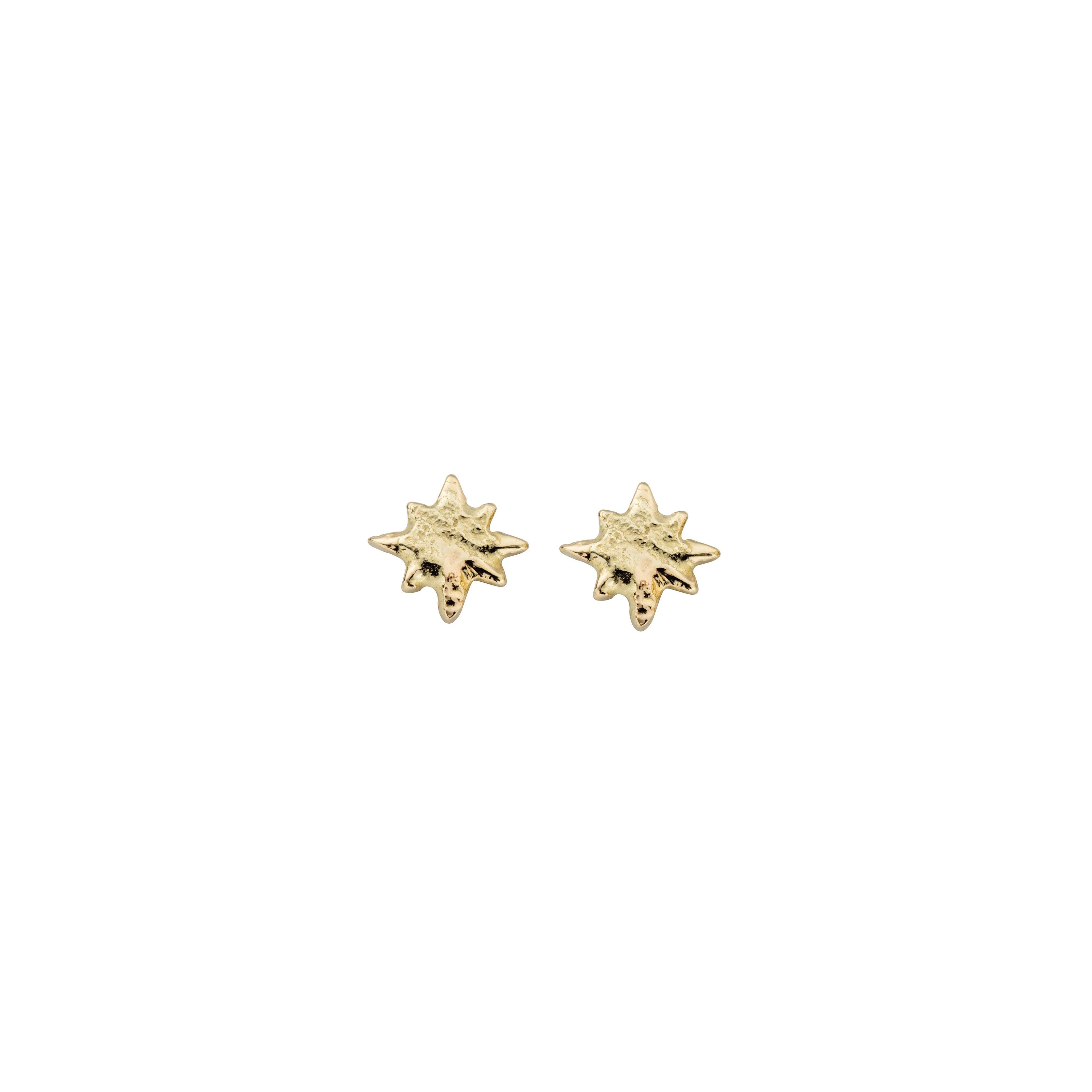 Gold Baby North Star Stud Earrings