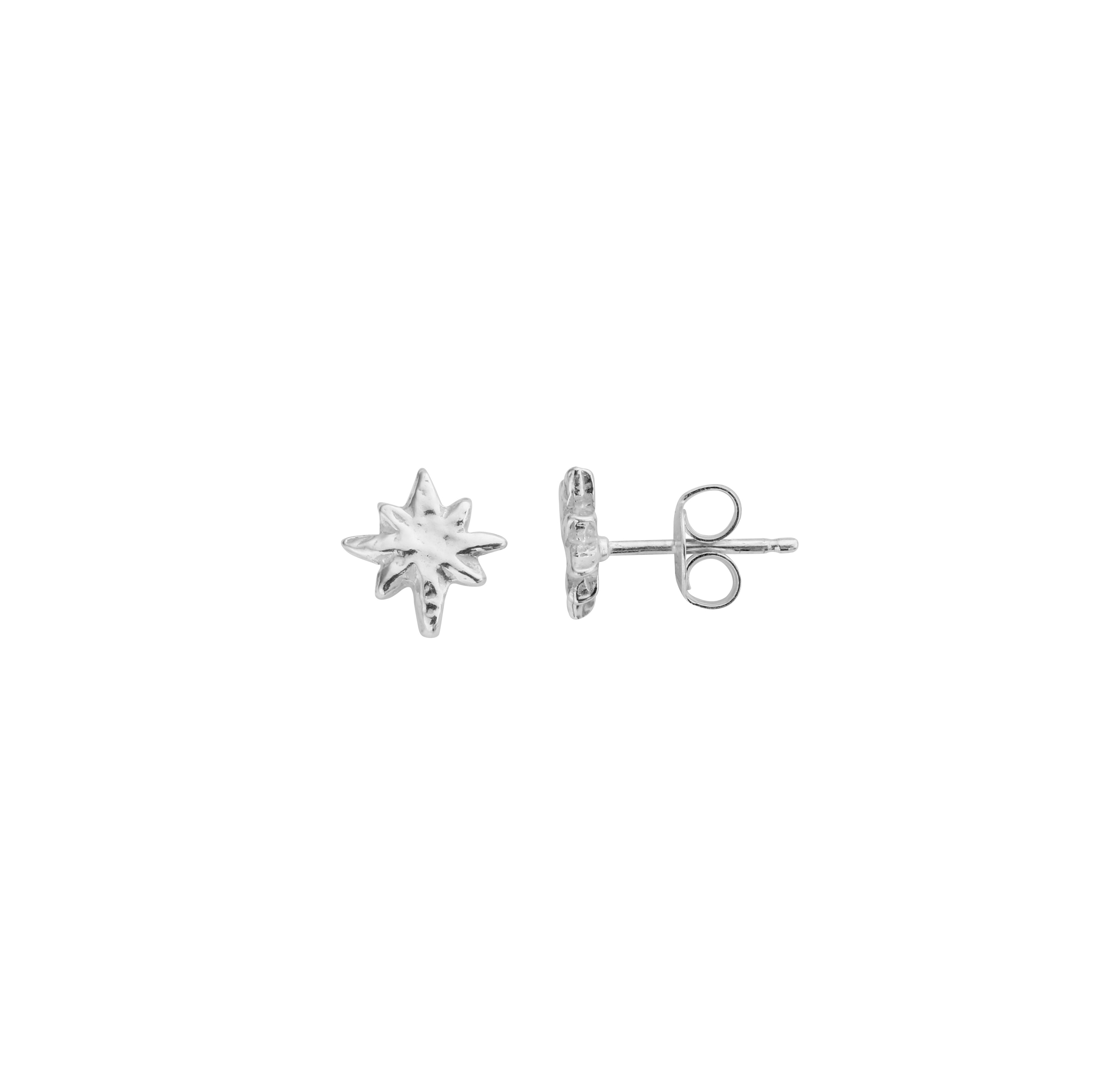 Silver Baby North Star Stud Earrings