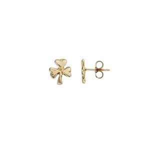 Gold Baby Shamrock Stud Earrings