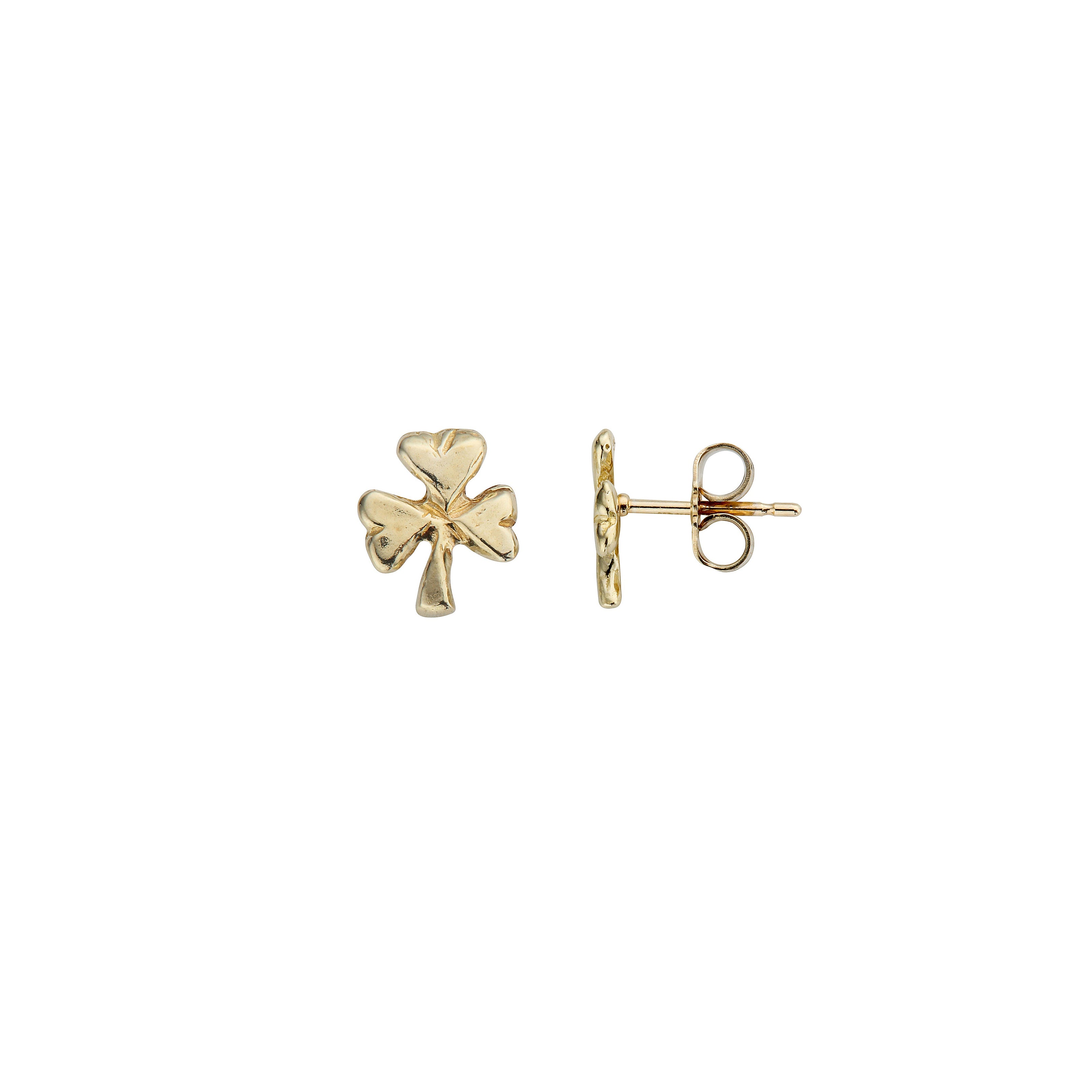 Gold Baby Shamrock Stud Earrings