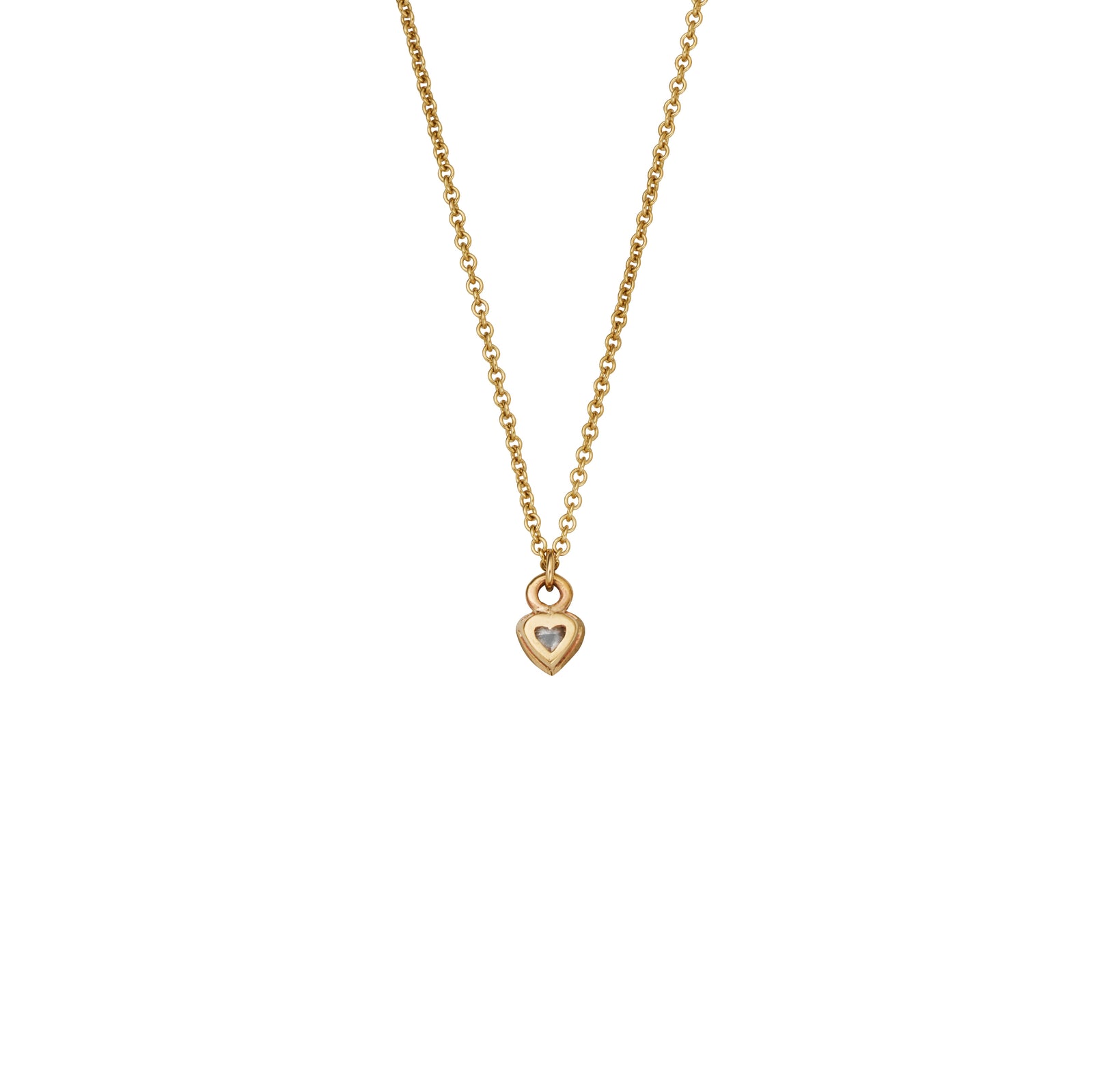 LIBI Gold Diamond Tiny Heart Necklace