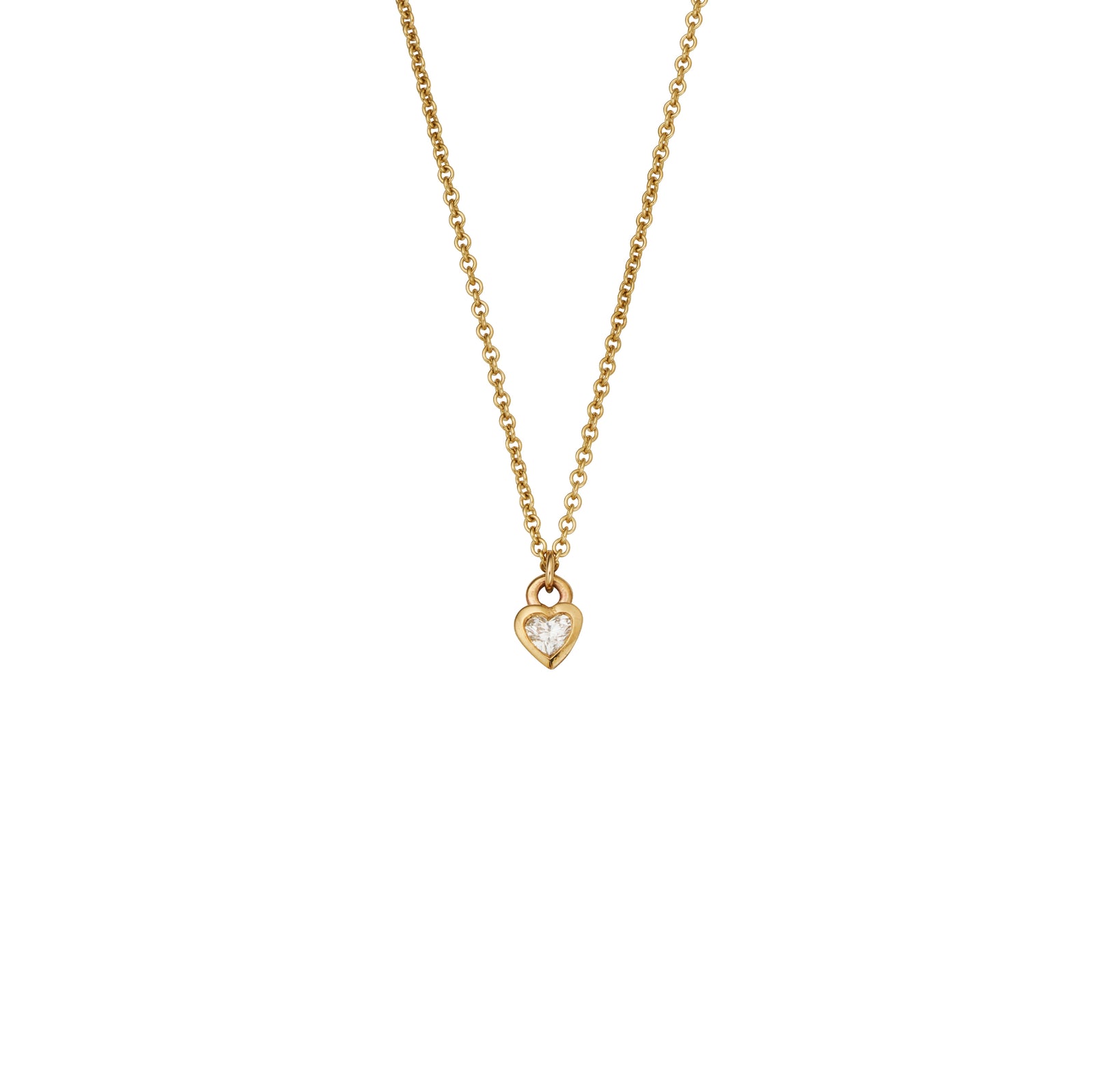 LIBI Gold Diamond Tiny Heart Necklace