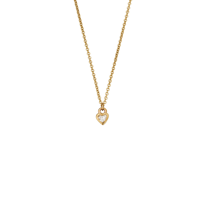 LIBI Gold Diamond Tiny Heart Necklace