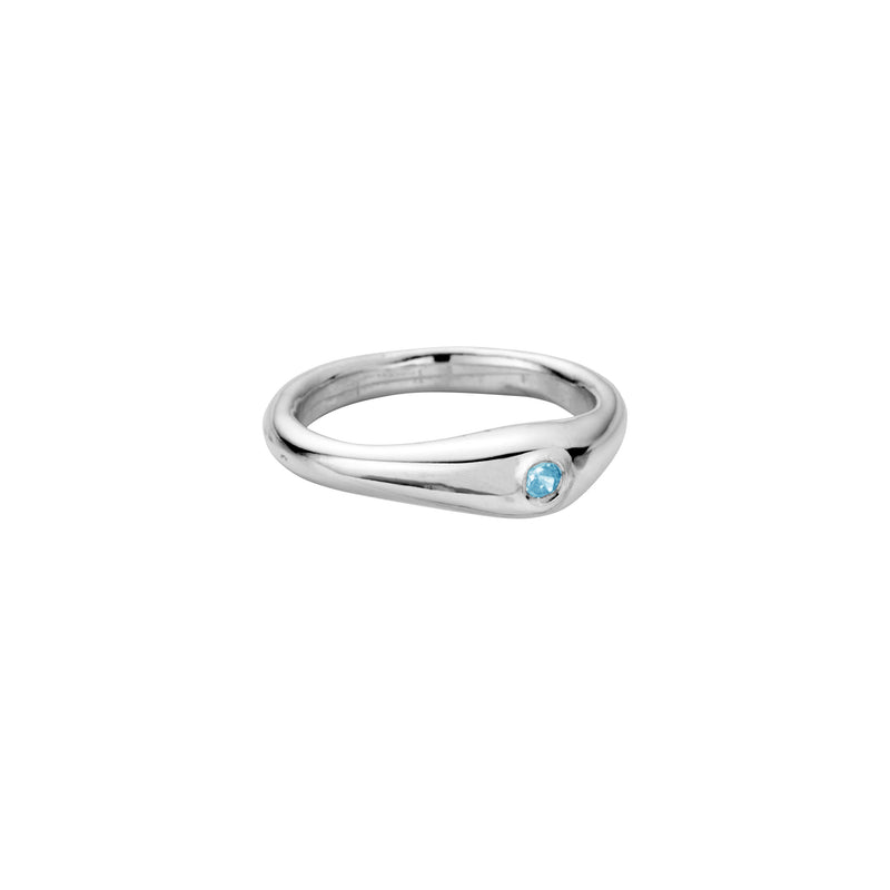 Silver Blue Topaz Stack Ring