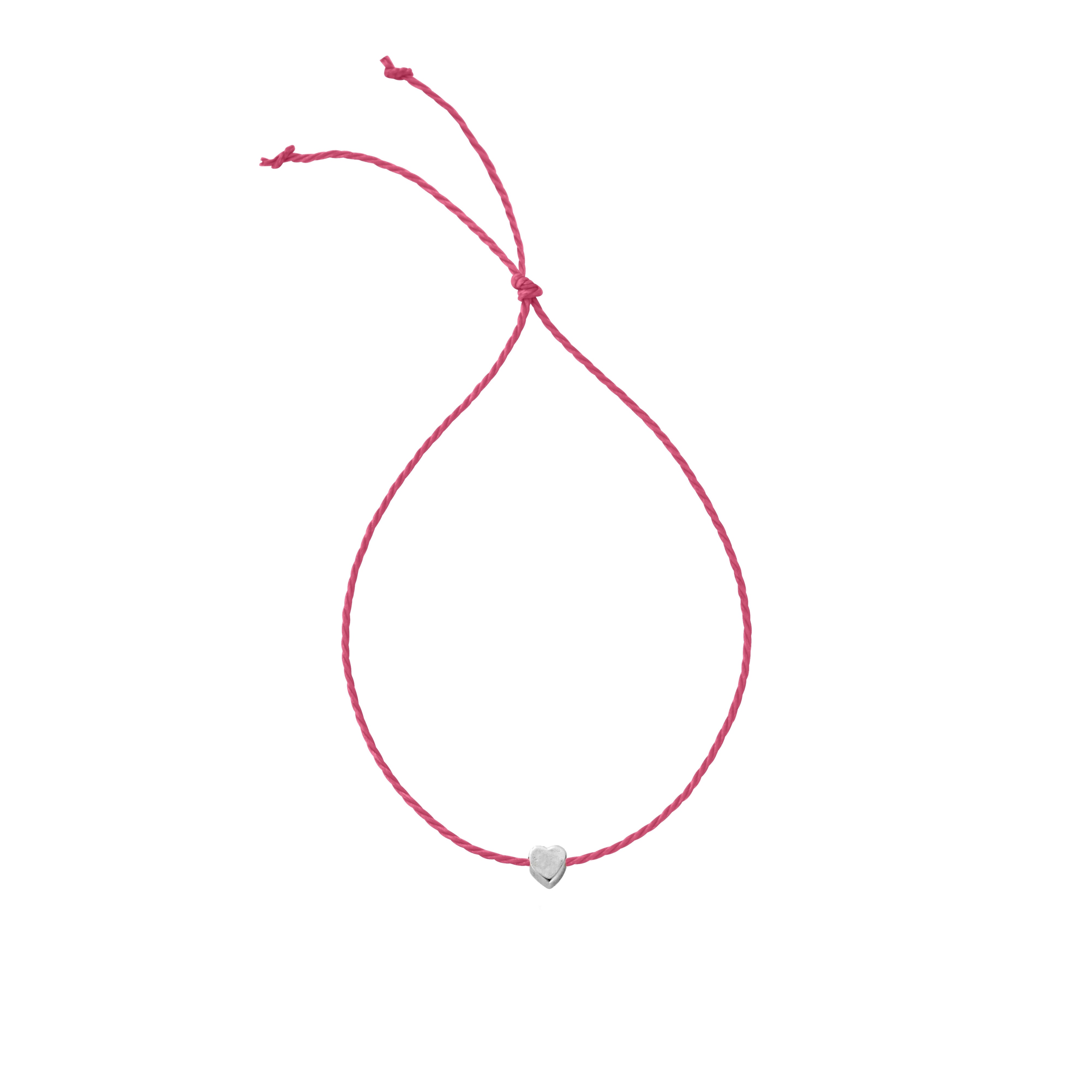 Silver Tiny Heart Cord Bracelet | Daniella Draper | Boldly British
